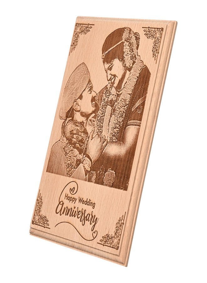 Giftanna anniversary gift for couple special 1st anniversary best gifts for wedding anniversary Engraved Wooden Photo Plaque - Image 3
